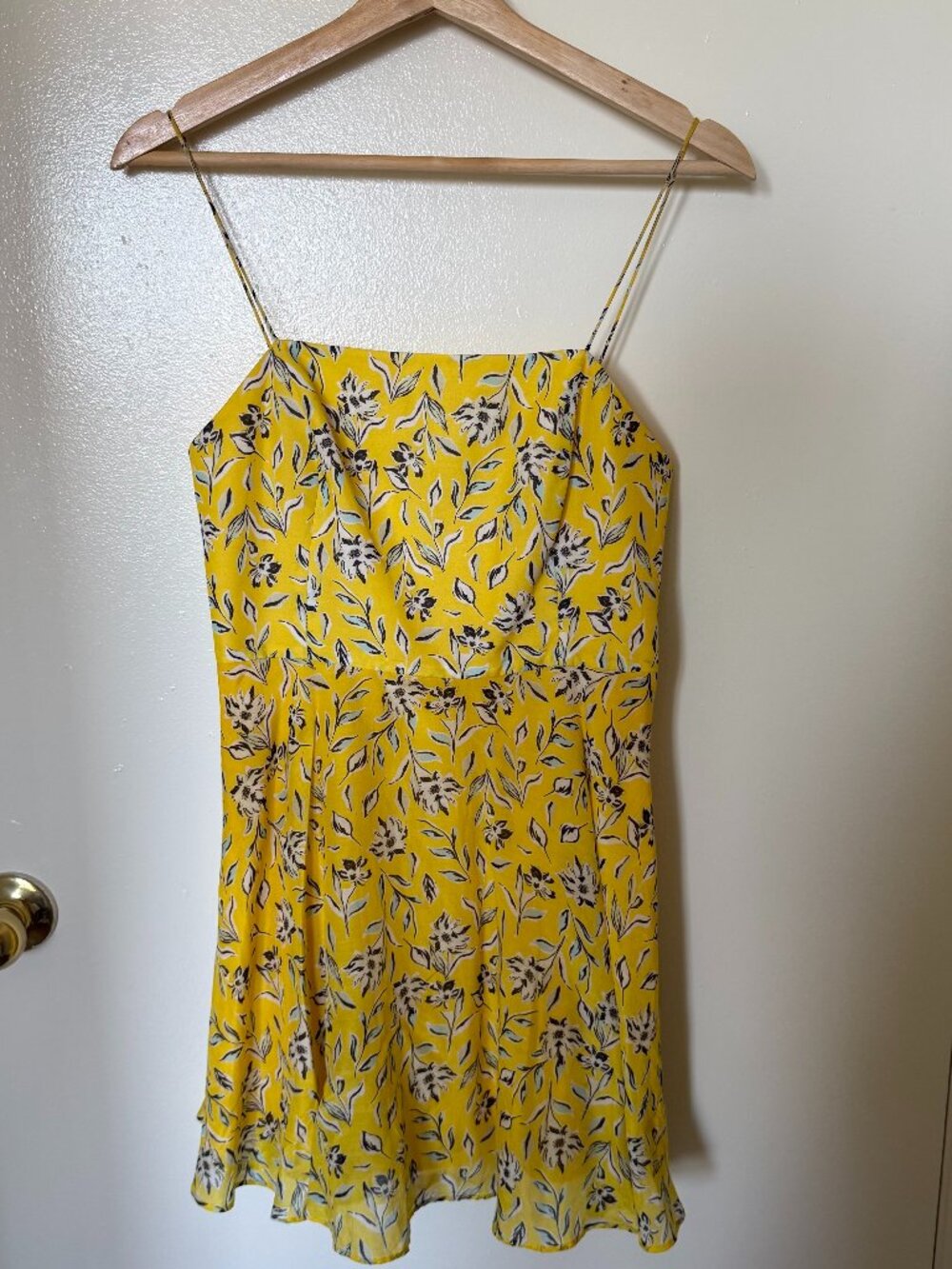 Alice + Olivia Glinda Yellow Floral Cotton Silk Mini Dress US 2 - Picture 2 of 7